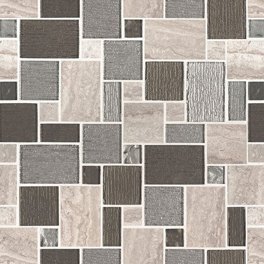 MS International Decorative Blend 11.73" x 11.73" Mixed Stone & Glass Mosaic