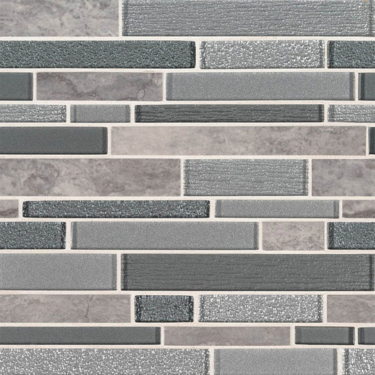 MS International Decorative Blend 11.81" x 11.81" Mixed Stone & Glass Linear Mosaic