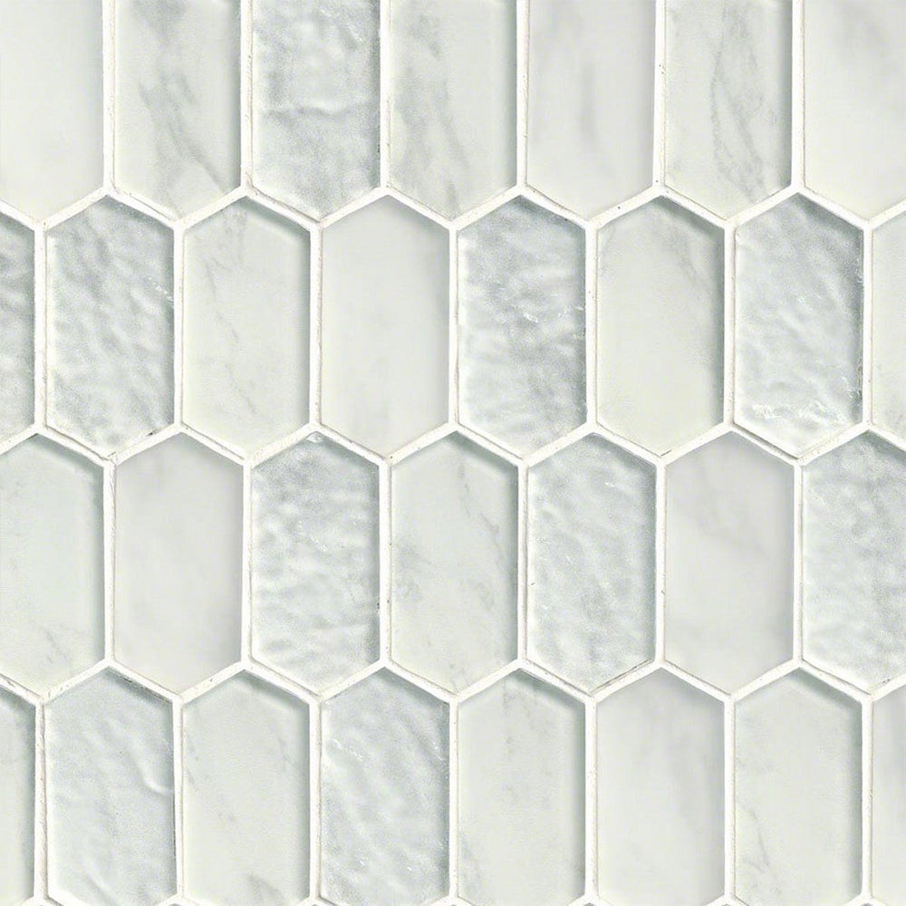 MS International Calypso 11.72" x 11.93" Mixed Finish Glass Picket Fence Mosaic