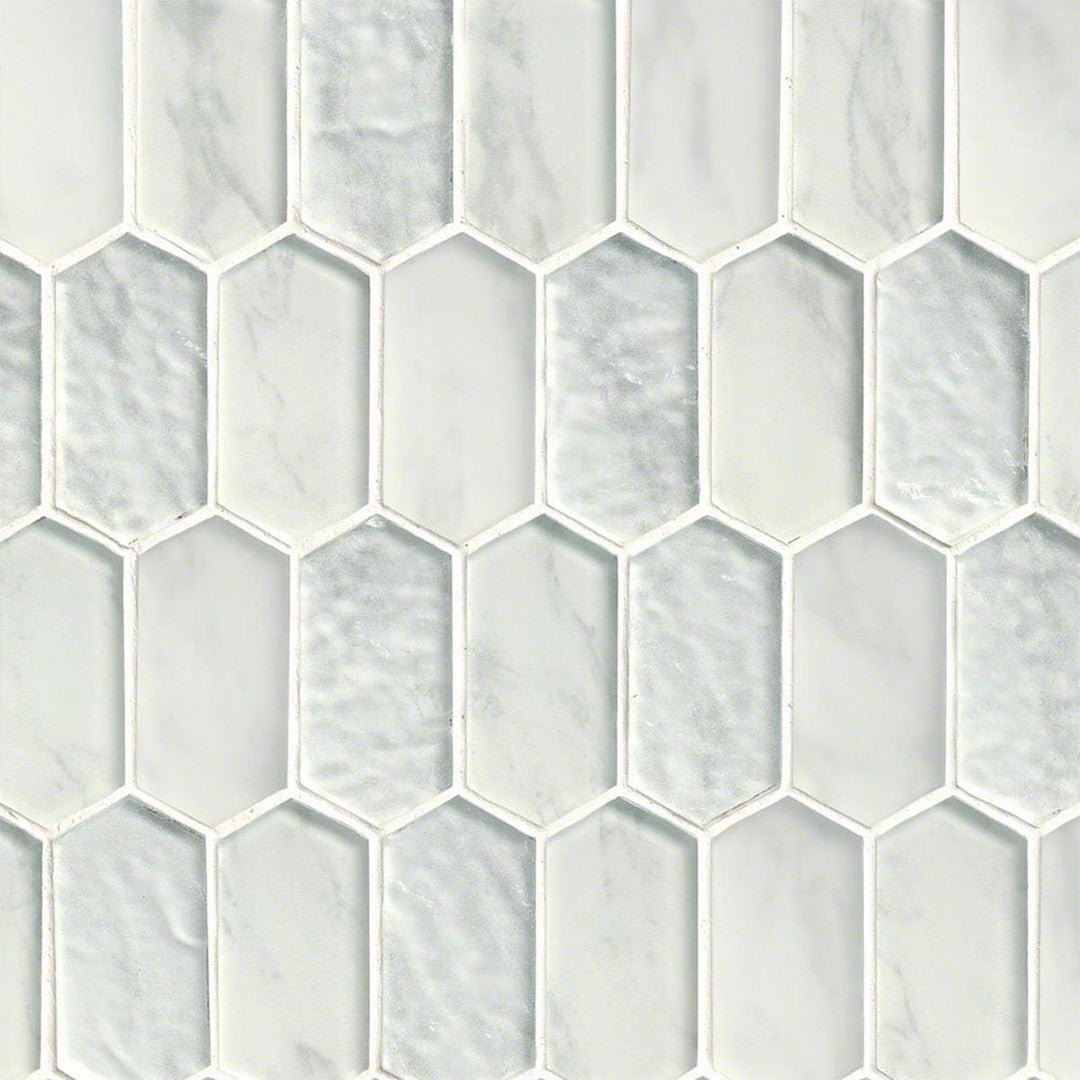 MS International Calypso 11.72" x 11.93" Mixed Finish Glass Picket Fence Mosaic