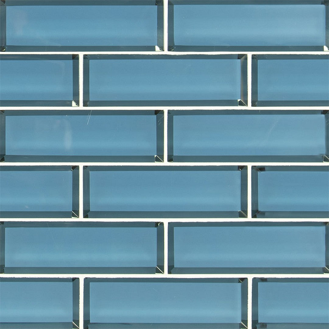 MS International Subway 11.73" x 11.73" Glossy Glass Beveled Brick 2x6 Mosaic