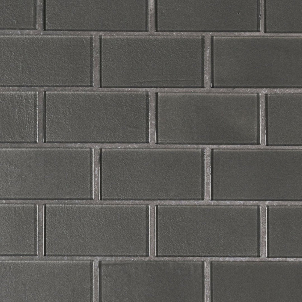 MS International Metallic Gray 11.81" x 11.81" Glossy Glass Brick 2x4 Mosaic