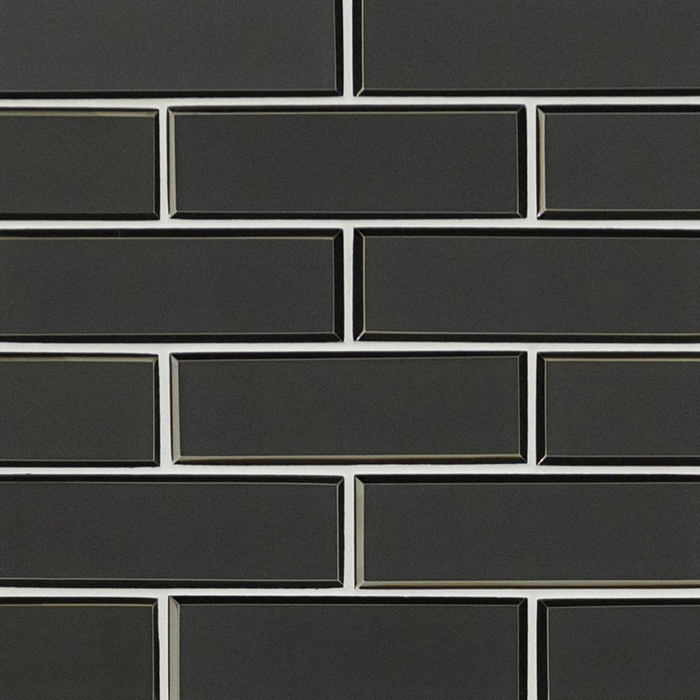 MS International Metallic Gray 11.73" x 11.73" Glossy Glass Brick 2x6 Mosaic