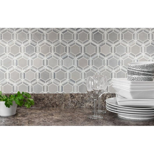 MS-International-Hexagano-Grigio-11.05-x-11.25-Glossy-Marble-Deco-Mosaic-Grigio