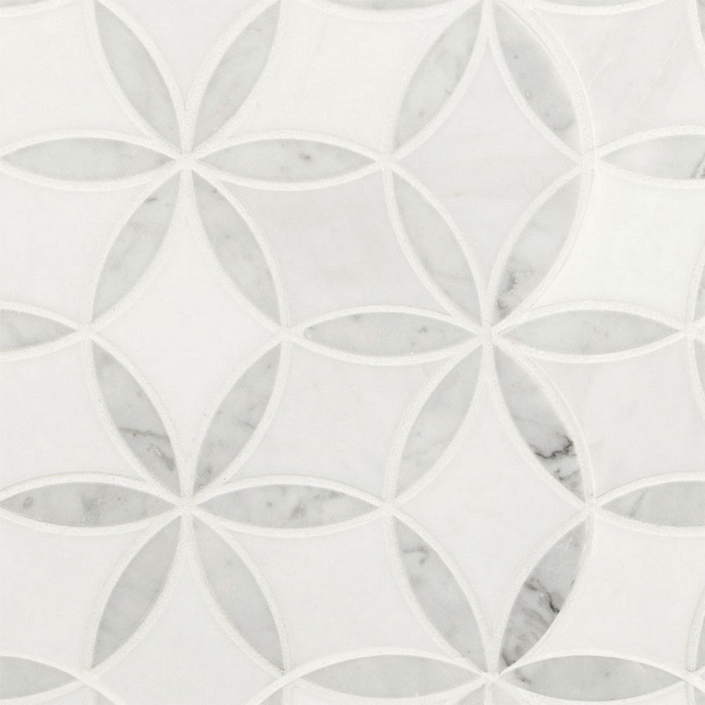 MS International La Fleur 8.9" x 9.92" Polished Marble Mosaic