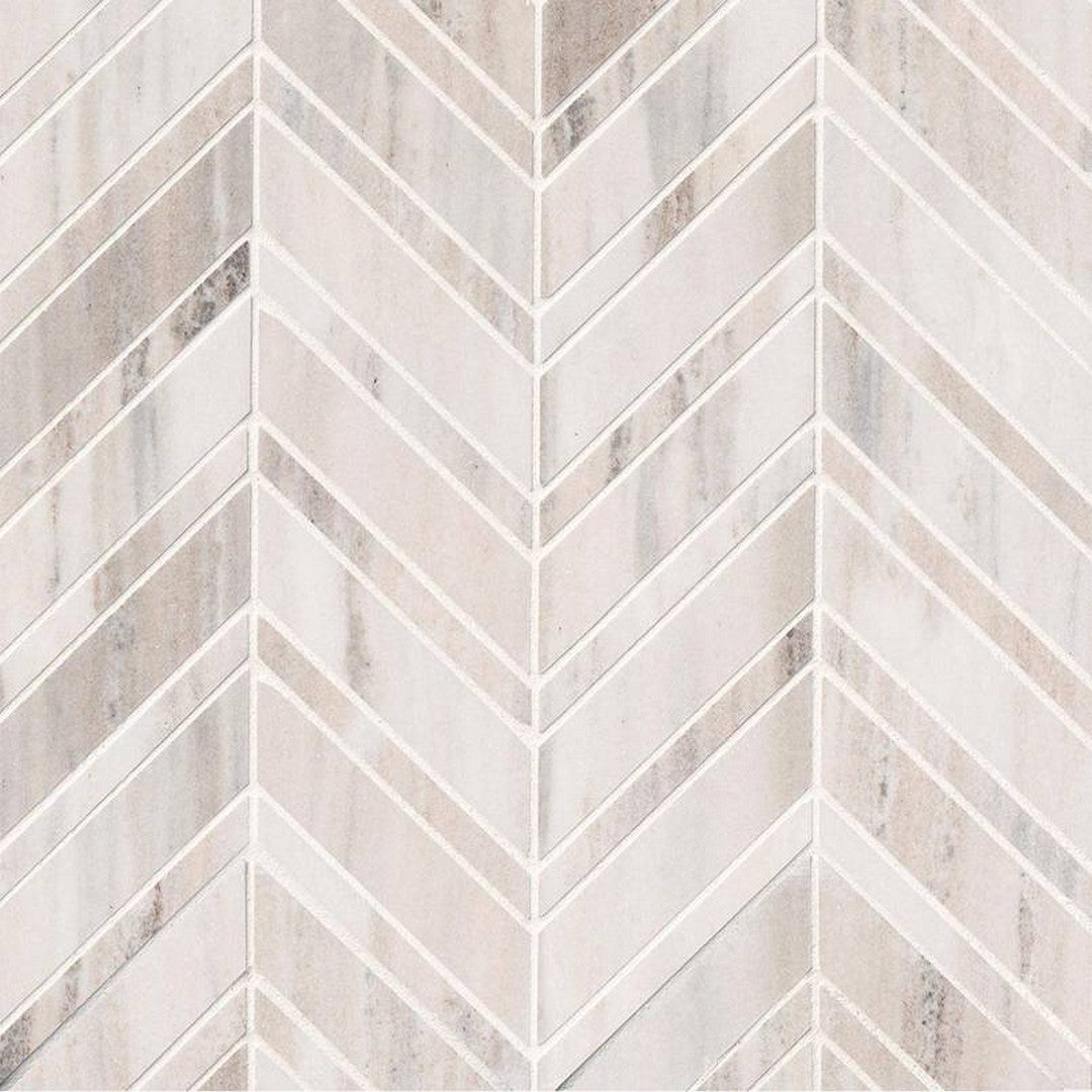 MS International Palisandro 12" x 12" Polished Marble Chevron Mosaic