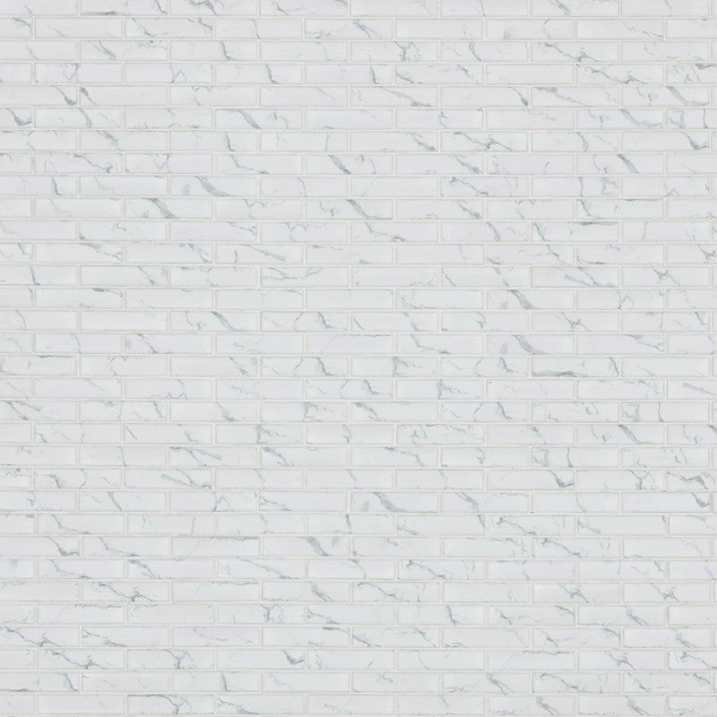 MS International 11.81" x 12.01" Carrara White Porcelain Mosaic