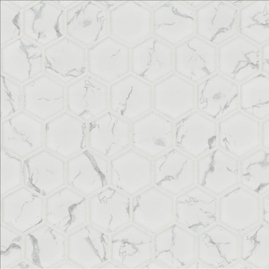 MS International 11" x 13" Carrara Matte 2" Hexagon Porcelain Mosaic