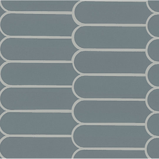 MS International 12" x 12" Cielo Azul Glossy Scallop Porcelain Mosaic
