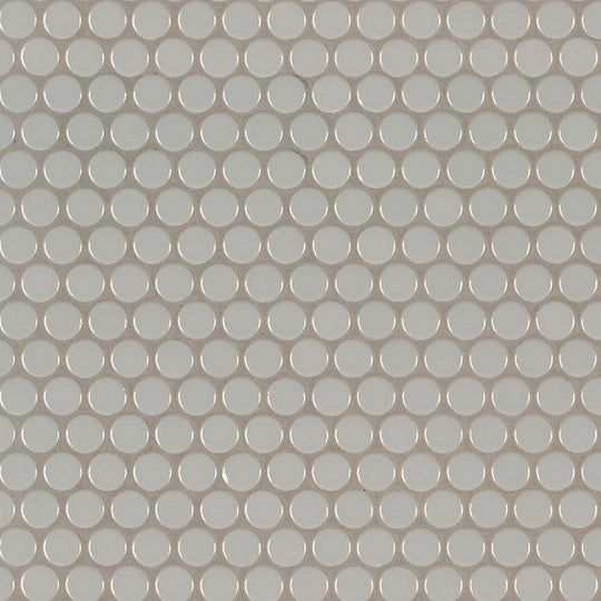 MS International Domino 12" x 13" Glossy Porcelain Penny Round Mosaic