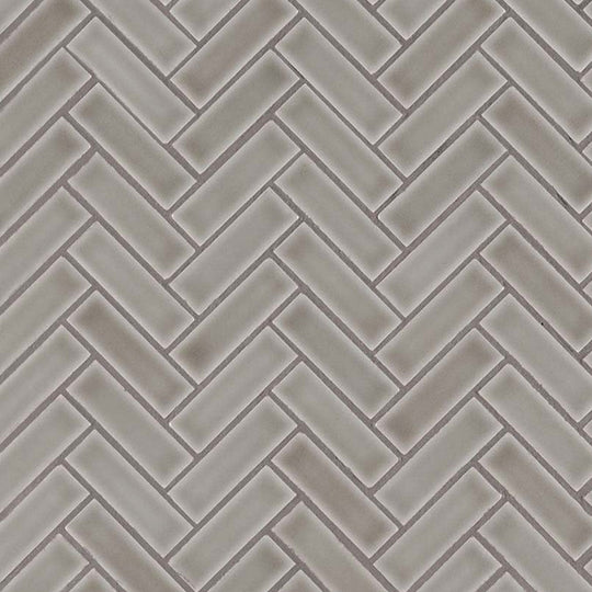 MS International Highland Park 11.30" x 12.56" Glossy Ceramic Herringbone Mosaic