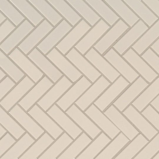 MS International Almond 11" x 13" Glossy Marble Herringbone 1x3 Mosaic