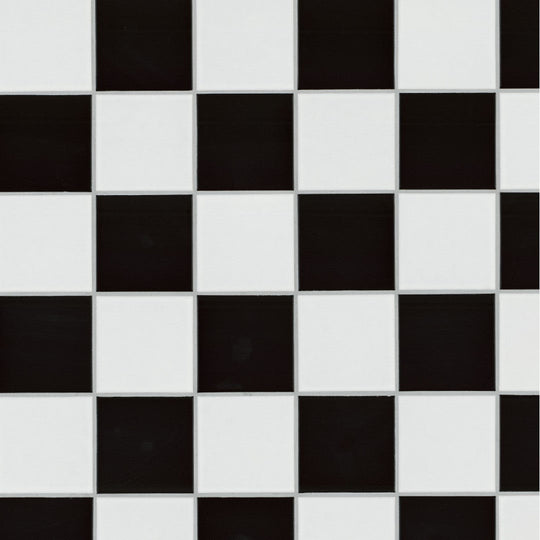 MS International 8" x 16" Domino Matte 4" Checkered Porcelain Mosaic
