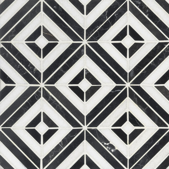 MS International Rhombix 12" x 12" Polished Marble Deco Mosaic