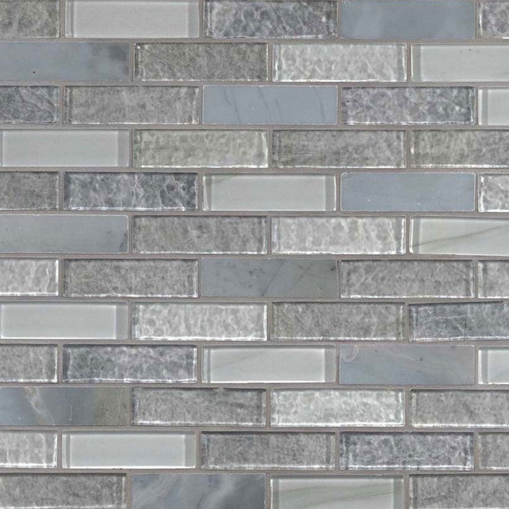 MS International Decorative Blend 11.63" x 11.72" Mixed Stone & Glass 1x3 Brick Mosaic