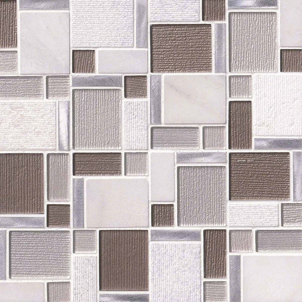 MS International Decorative Blend 11.81" x 11.81" Textured Stone & Glass Mosaic