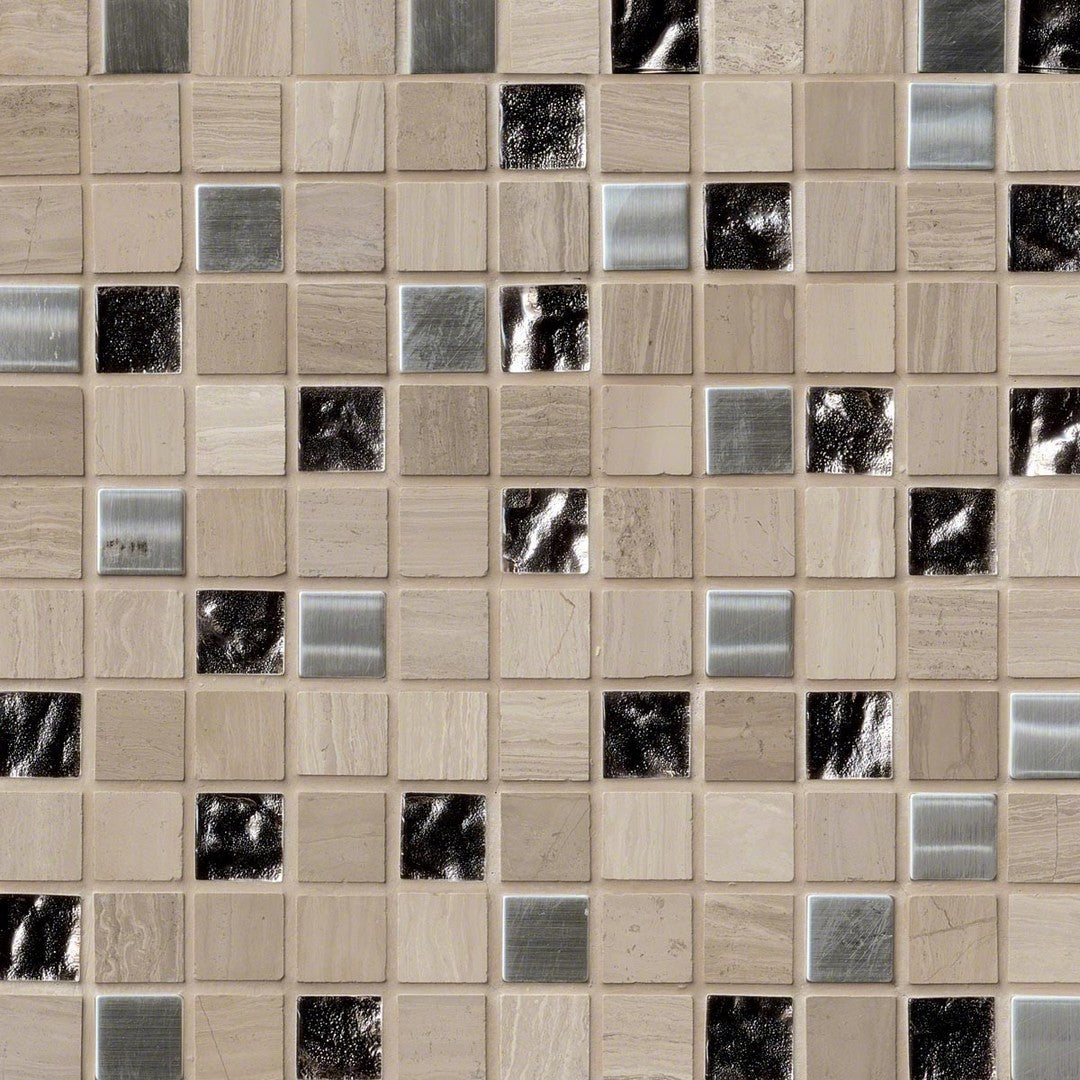 MS International Decorative Blend 12" x 12" Stone & Glass Mosaic