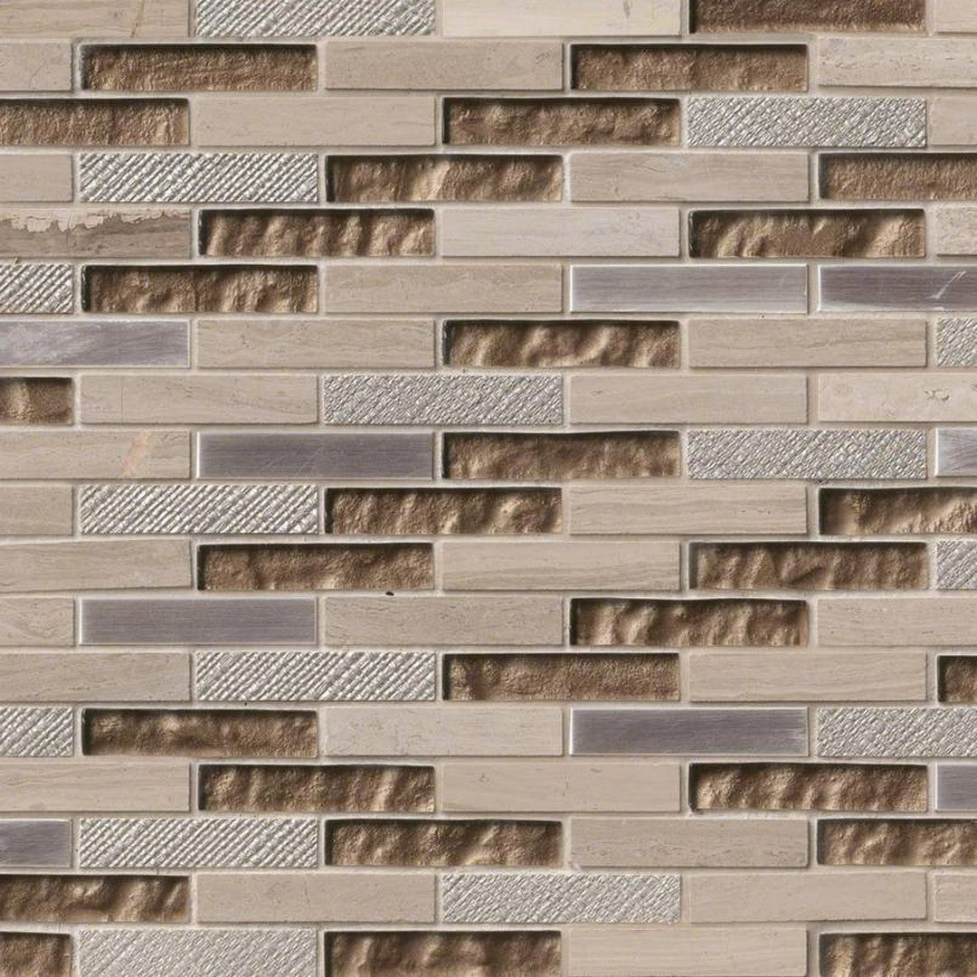 MS International Decorative Blend 12" x 12" Stone & Glass Mosaic