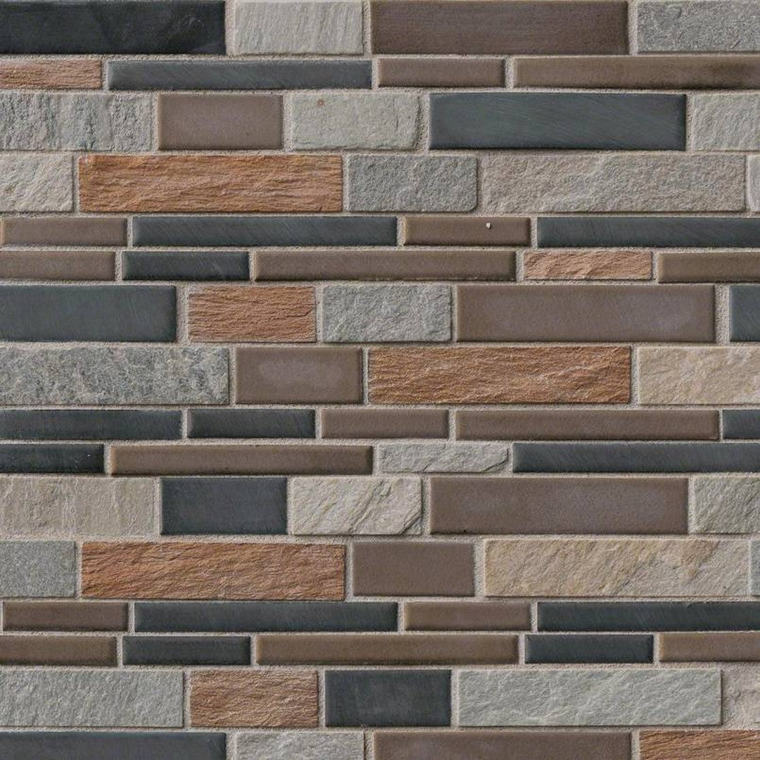 MS International Decorative Blend 12" x 12" Stone & Glass Mosaic