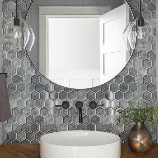 MiR-Sierra-11.8-x-11.8-Glossy-Glass-1.9-Hexagon-Mosaic-Graphite-Linen