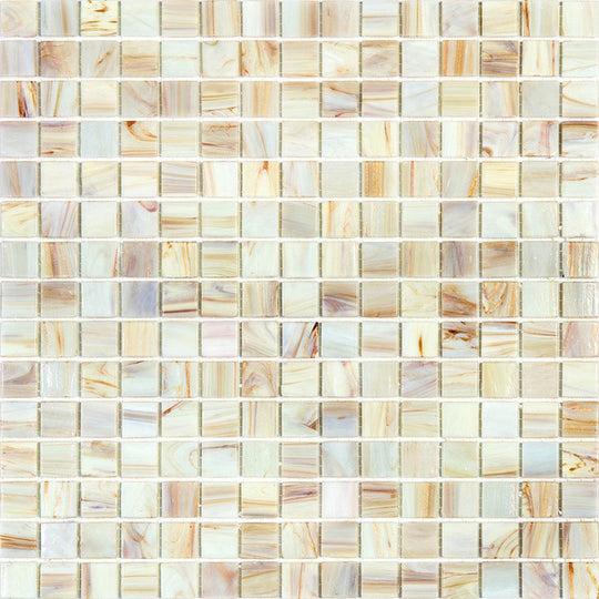 MiR Alma Solid Color 0.8" Stella Beige 12" x 12" Glass Mosaic