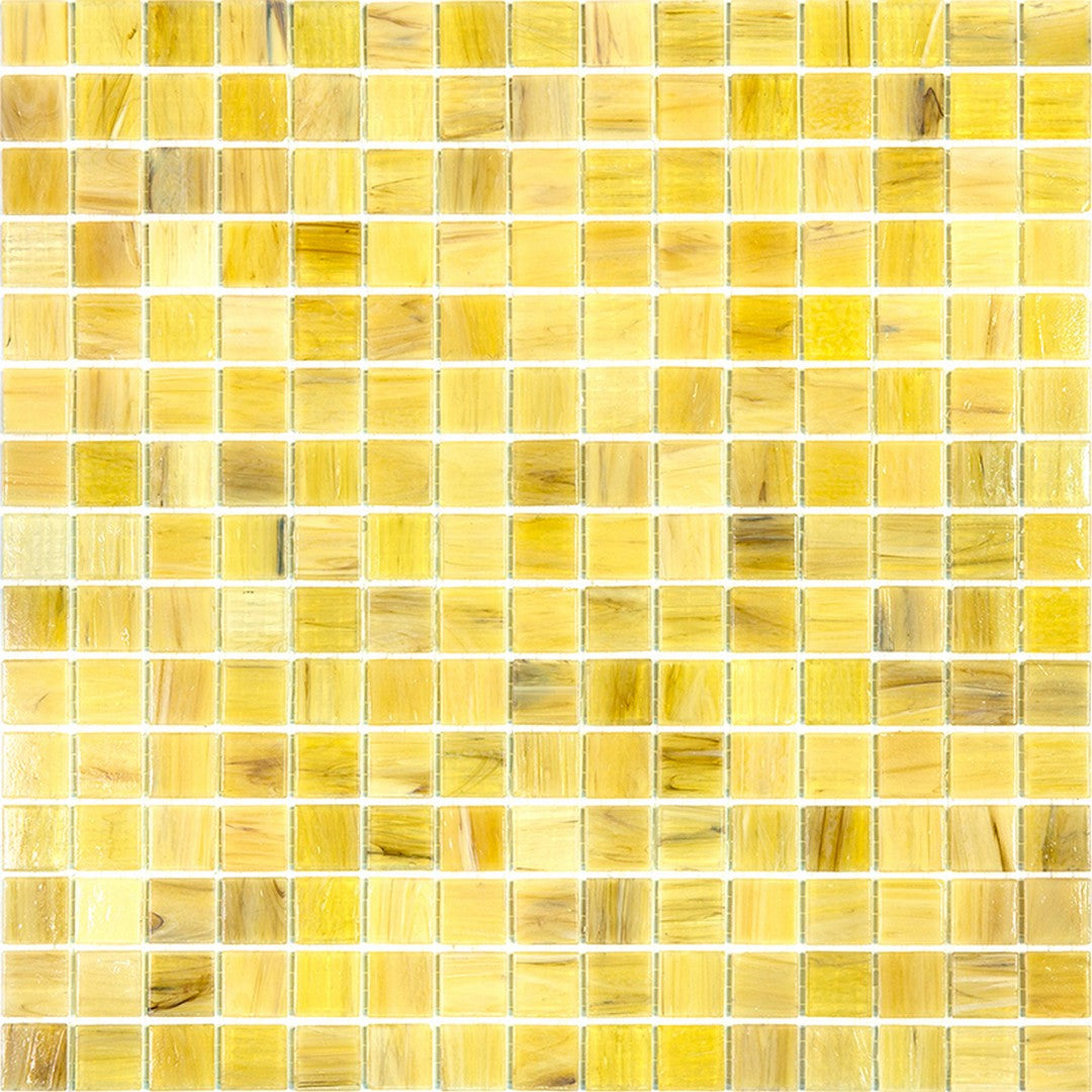 MiR Alma Solid Color 0.8" Stella Beige 12" x 12" Glass Mosaic