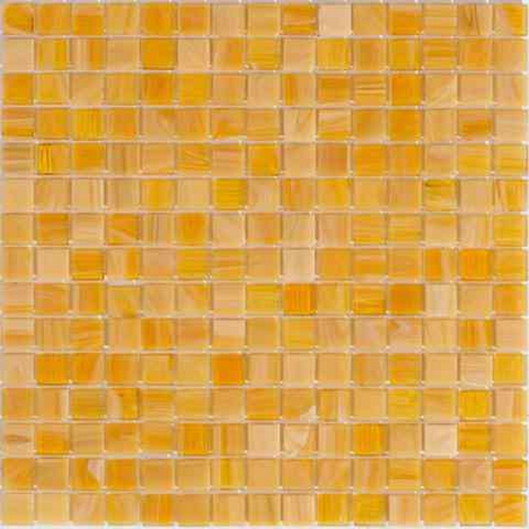 MiR Alma Solid Color 0.8" Stella Beige 12" x 12" Glass Mosaic