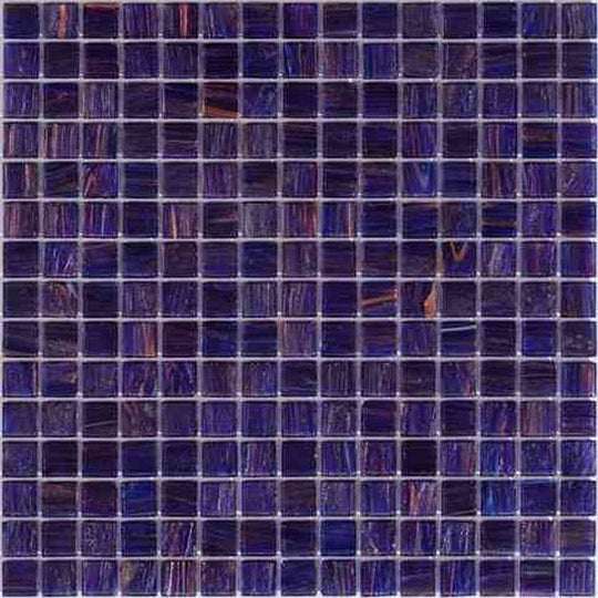 MiR Alma Solid Color 0.8" Stella Blue 12" x 12" Glass Mosaic