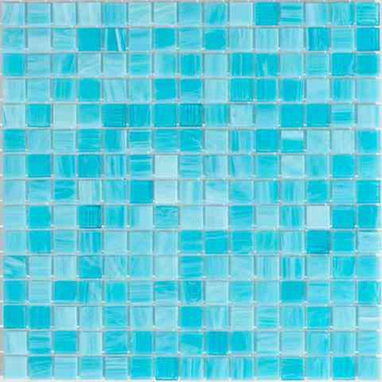 MiR Alma Solid Color 0.8" Stella Blue 12" x 12" Glass Mosaic