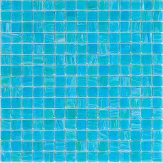 MiR Alma Solid Color 0.8" Stella Blue 12" x 12" Glass Mosaic