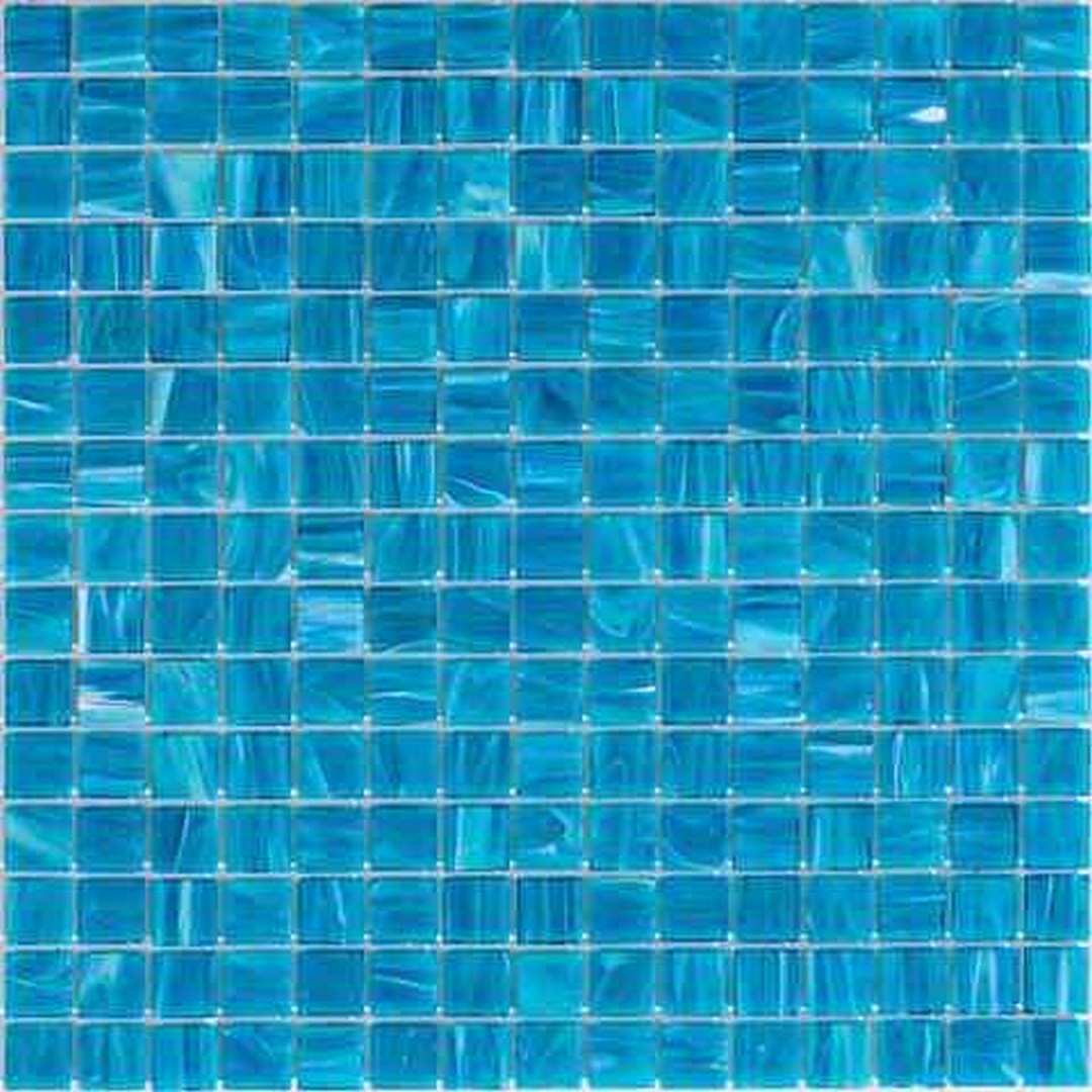 MiR Alma Solid Color 0.8" Stella Blue 12" x 12" Glass Mosaic