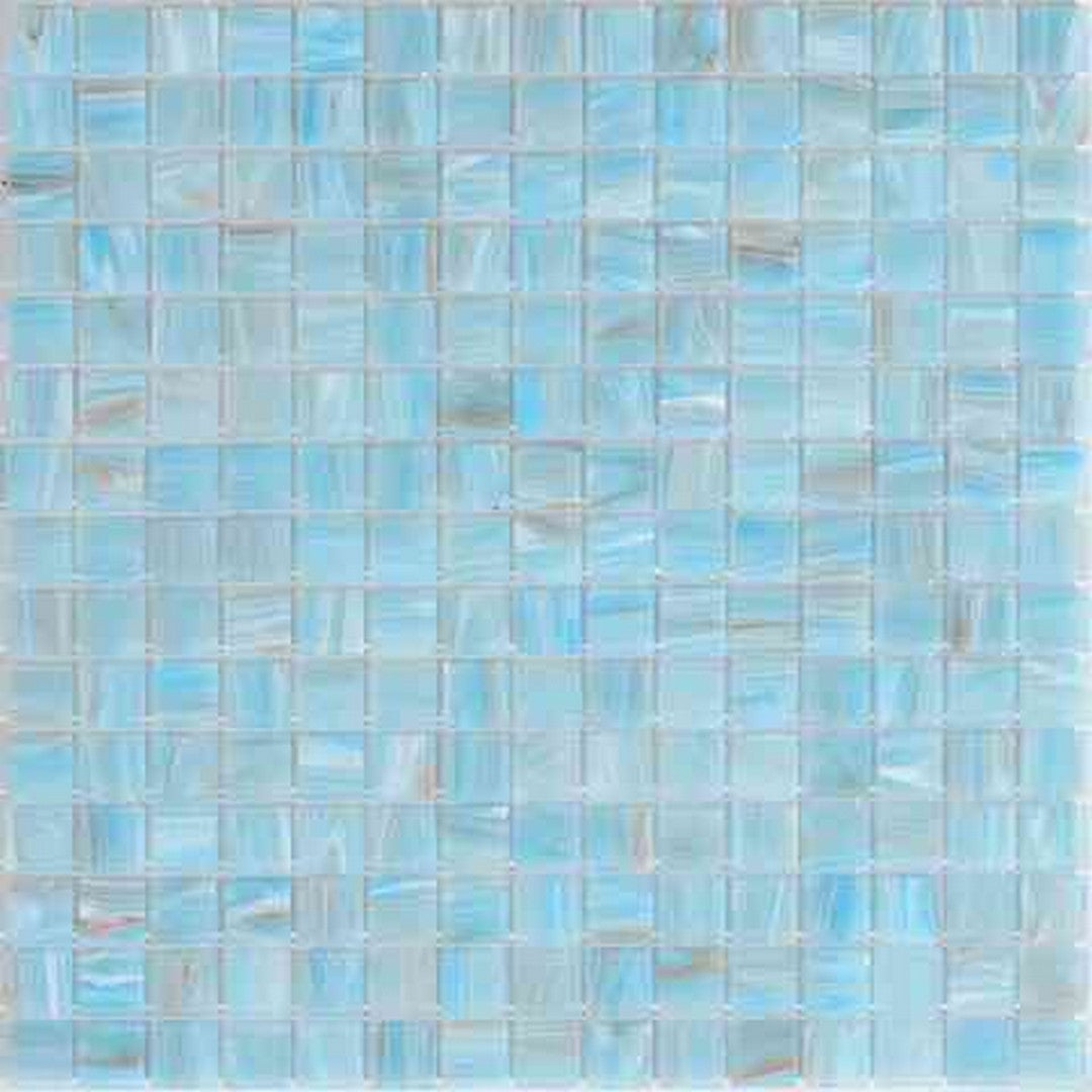 MiR Alma Solid Color 0.8" Stella Blue 12" x 12" Glass Mosaic