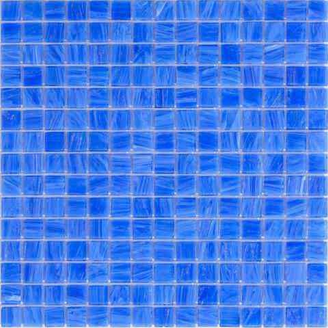 MiR Alma Solid Color 0.8" Stella Blue 12" x 12" Glass Mosaic