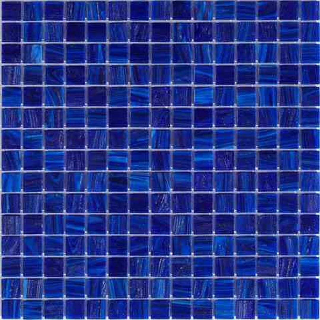 MiR Alma Solid Color 0.8" Stella Blue 12" x 12" Glass Mosaic