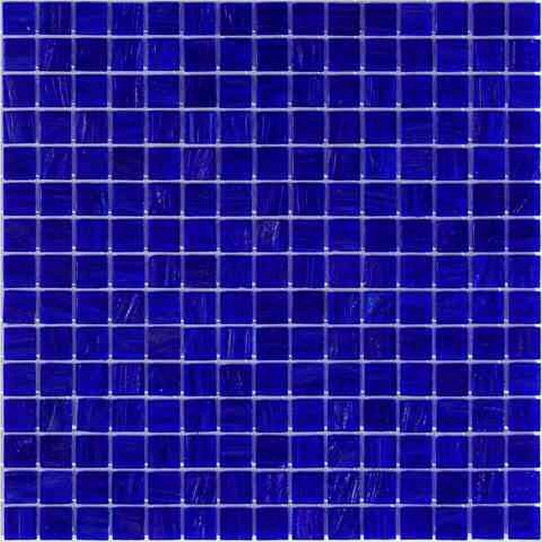 MiR Alma Solid Color 0.8" Stella Blue 12" x 12" Glass Mosaic