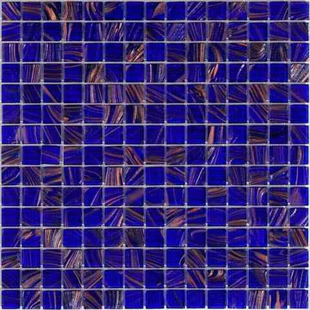 MiR Alma Solid Color 0.8" Stella Blue 12" x 12" Glass Mosaic