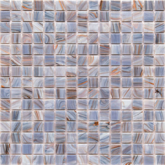 MiR Alma Solid Color 0.8" Stella Blue 12" x 12" Glass Mosaic