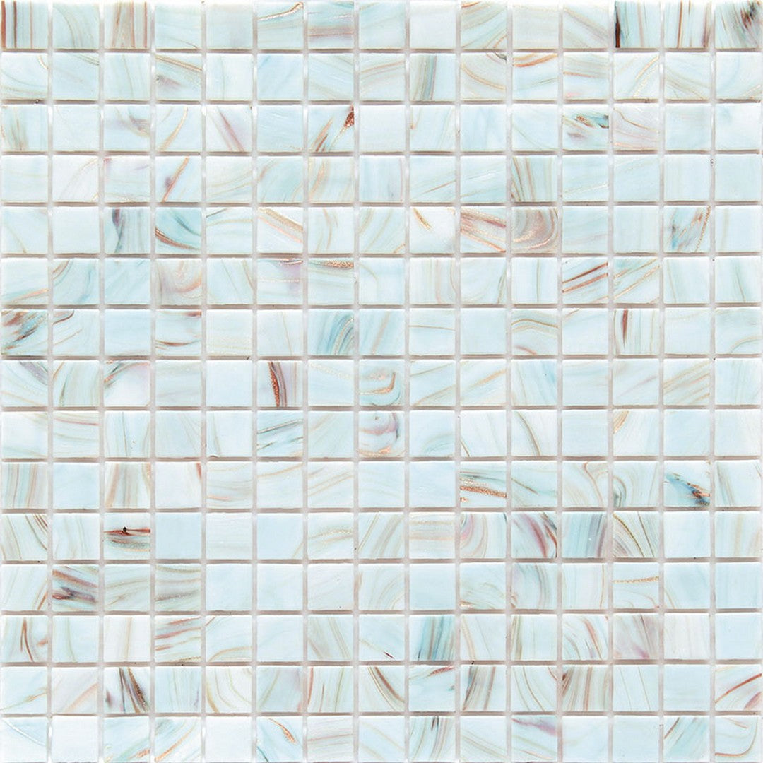 MiR Alma Solid Color 0.8" Stella Blue 12" x 12" Glass Mosaic