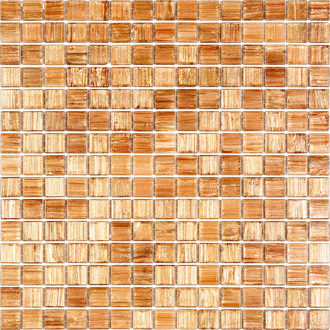 MiR Alma Solid Color 0.8" Stella Brown 12" x 12" Glass Mosaic