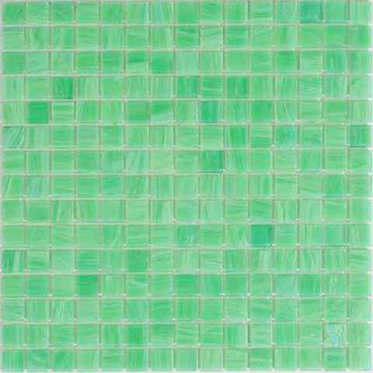 MiR Alma Solid Color 0.8" Stella Green 12" x 12" Glass Mosaic