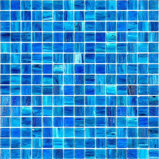 MiR Alma Solid Color 0.8" Stella Green 12" x 12" Glass Mosaic