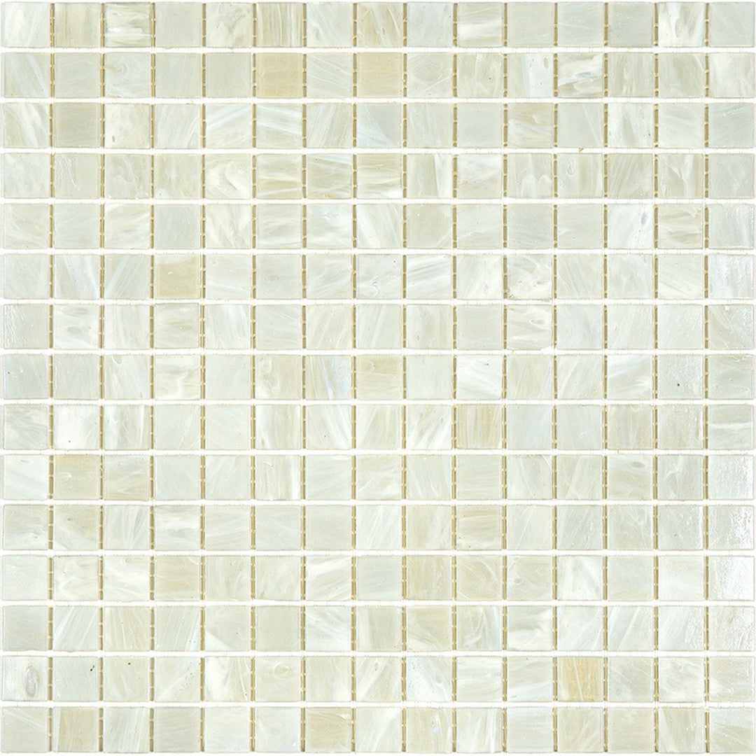 MiR Alma Solid Color 0.8" Stella Grey 12" x 12" Glass Mosaic