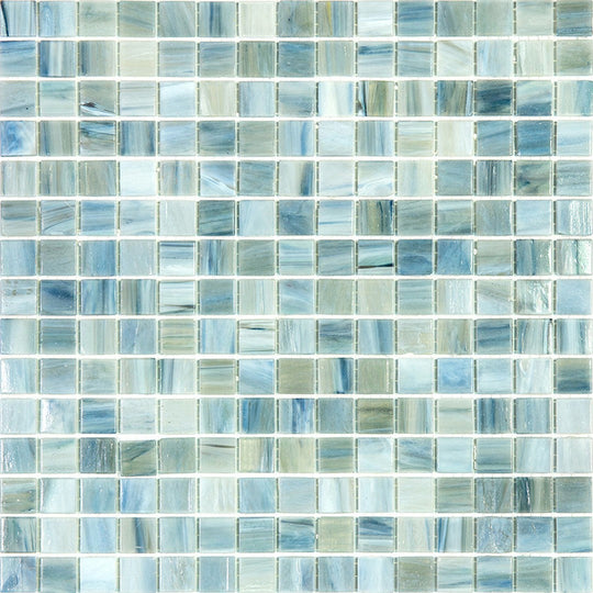 MiR Alma Solid Color 0.8" Stella Grey 12" x 12" Glass Mosaic