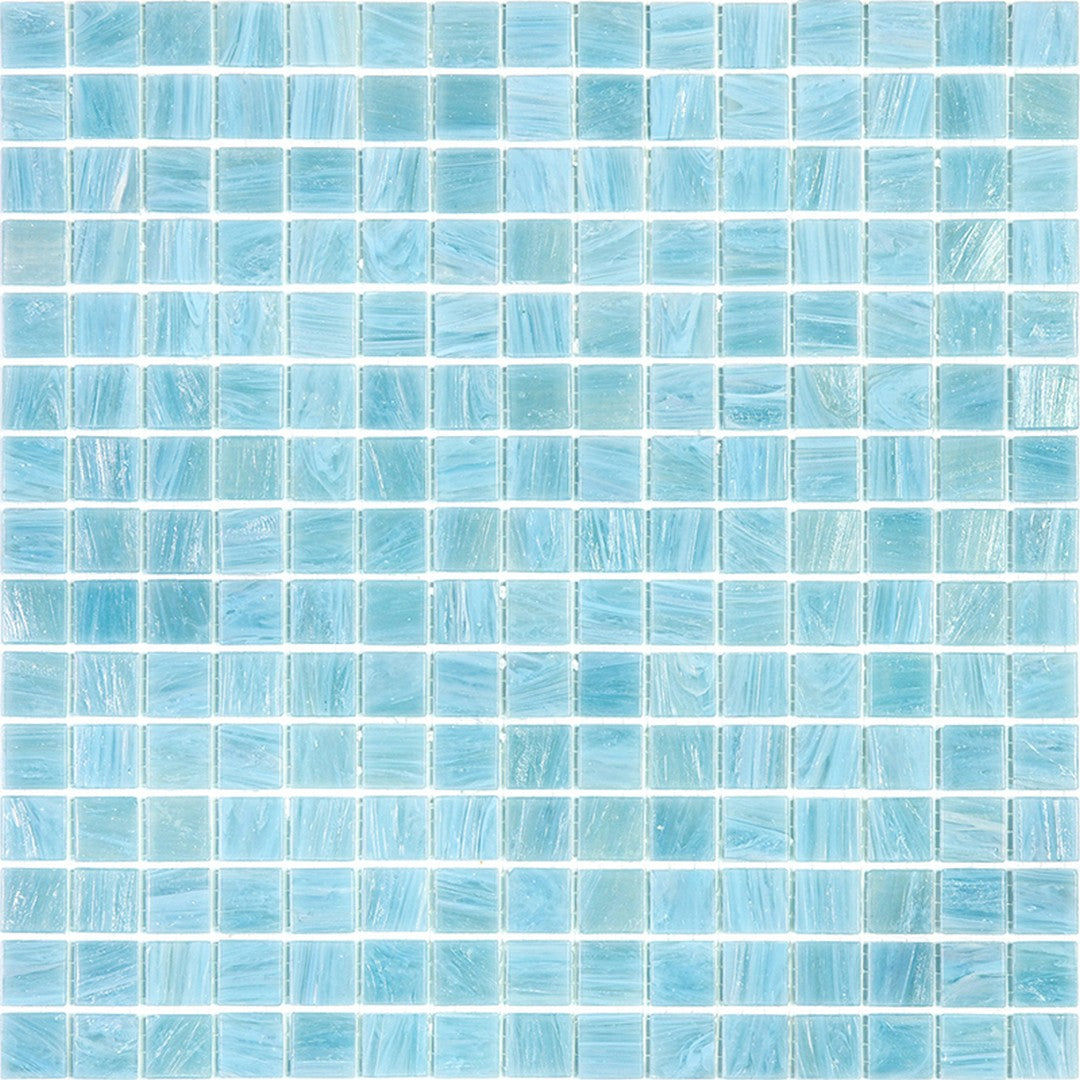 MiR Alma Solid Color 0.8" Stella Grey 12" x 12" Glass Mosaic