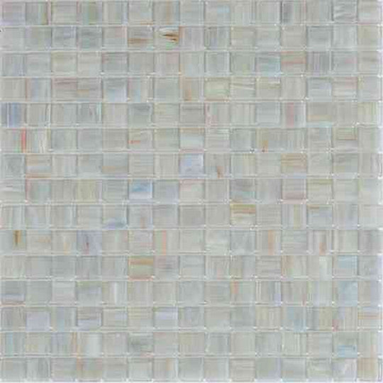 MiR Alma Solid Color 0.8" Stella Grey 12" x 12" Glass Mosaic