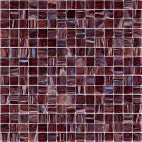 MiR Alma Solid Color 0.8" Stella Red 12" x 12" Glass Mosaic