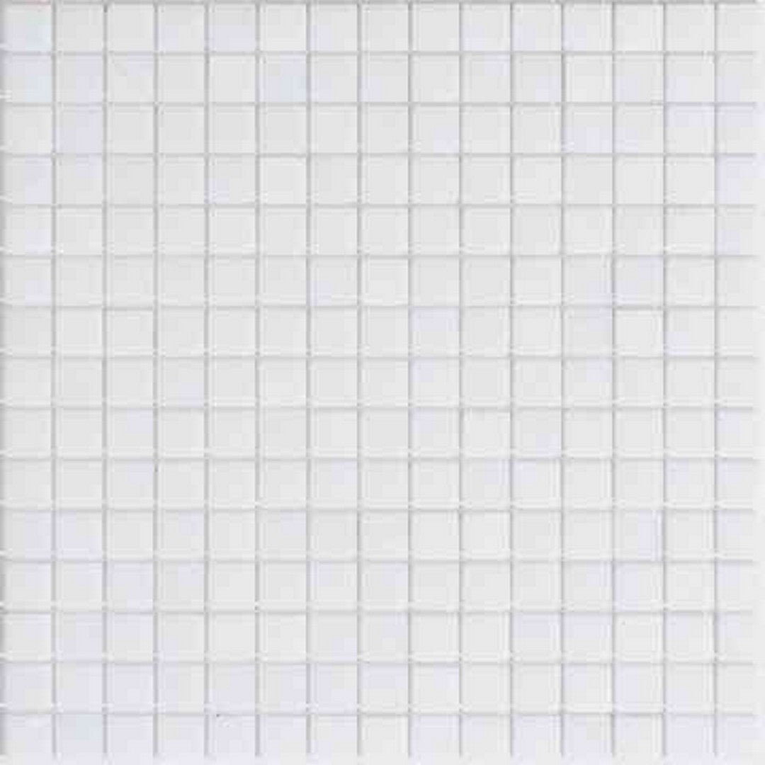 MiR Alma Solid Color 0.8" Stella White 12" x 12" Glass Mosaic