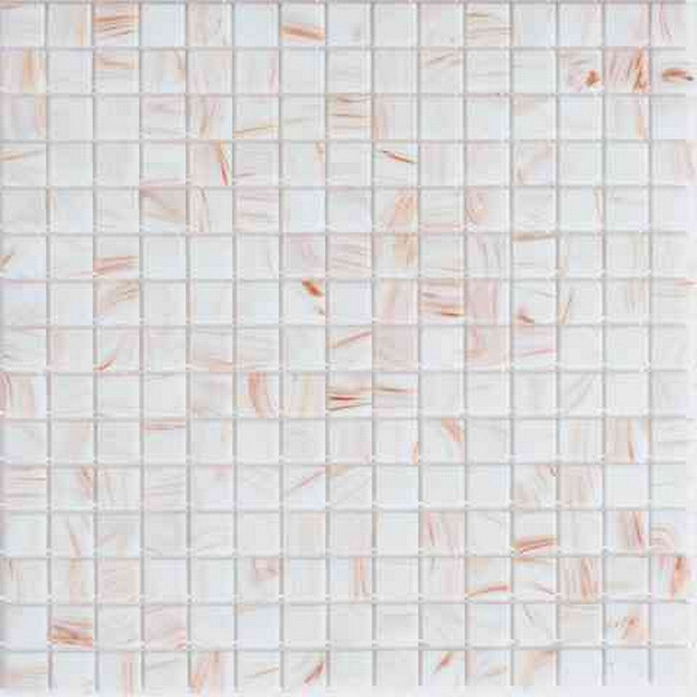 MiR Alma Solid Color 0.8" Stella White 12" x 12" Glass Mosaic