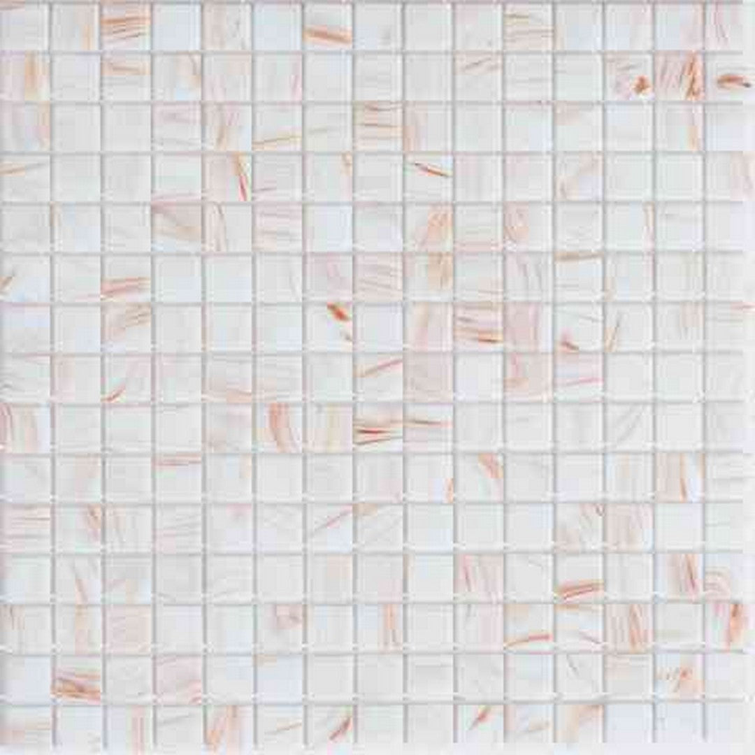 MiR Alma Solid Color 0.8" Stella White 12" x 12" Glass Mosaic