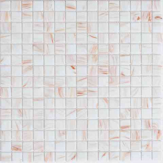 MiR Alma Solid Color 0.8" Stella White 12" x 12" Glass Mosaic